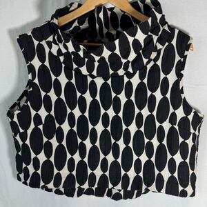 Kozan Graphic Black/White Funnel Neck Vest/Top Sz L